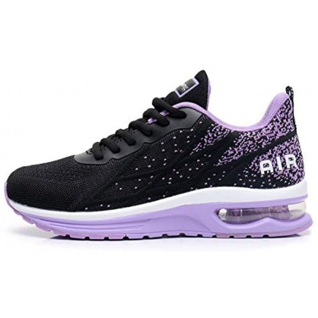 Women Air Running Sneakers Athletic Walking Shoes Breathable Tennis for Jogging Gym Sport Black Purple